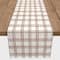 72" White & Red Holiday Plaid Cotton Twill Runner